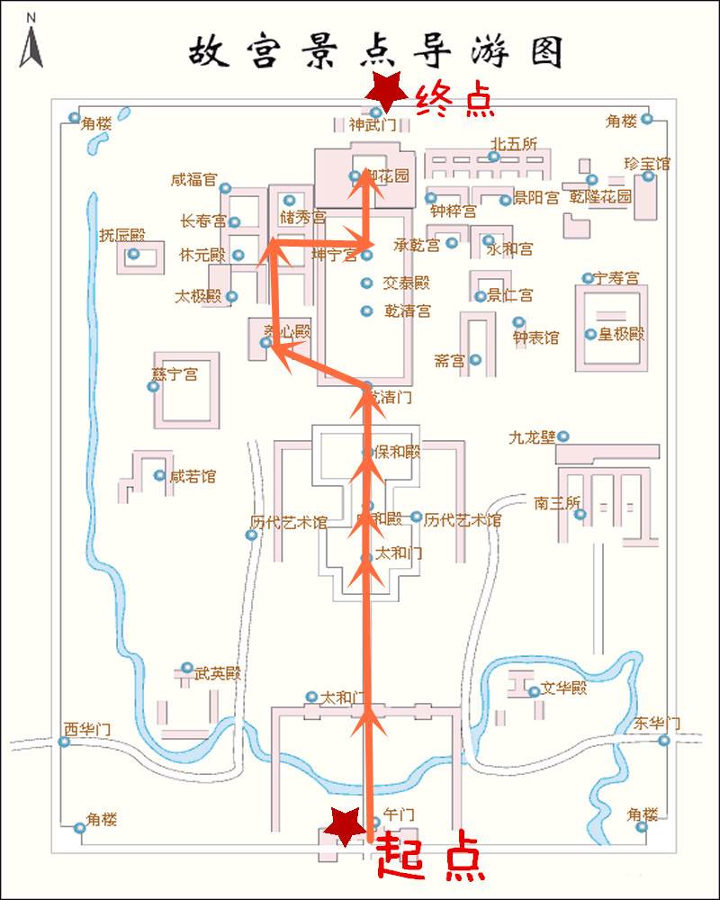 故宫手绘卡通地图