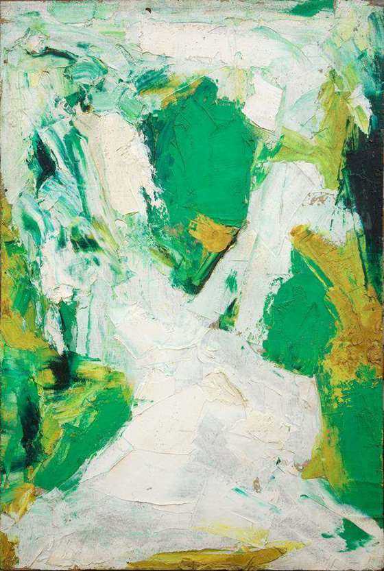 ZHU JINSHI 朱金石 b. 1954 Waterfall 瀑布, 1983 Oil on canvas 布面油画 91 x 61 cm (35 7:8 x 24 in.) .png