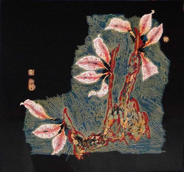梁小贞《花开·紫荆（四）》40×40cm.jpg