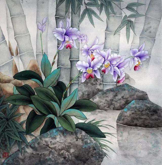 田希丰《花卉》 68×68cm.jpg