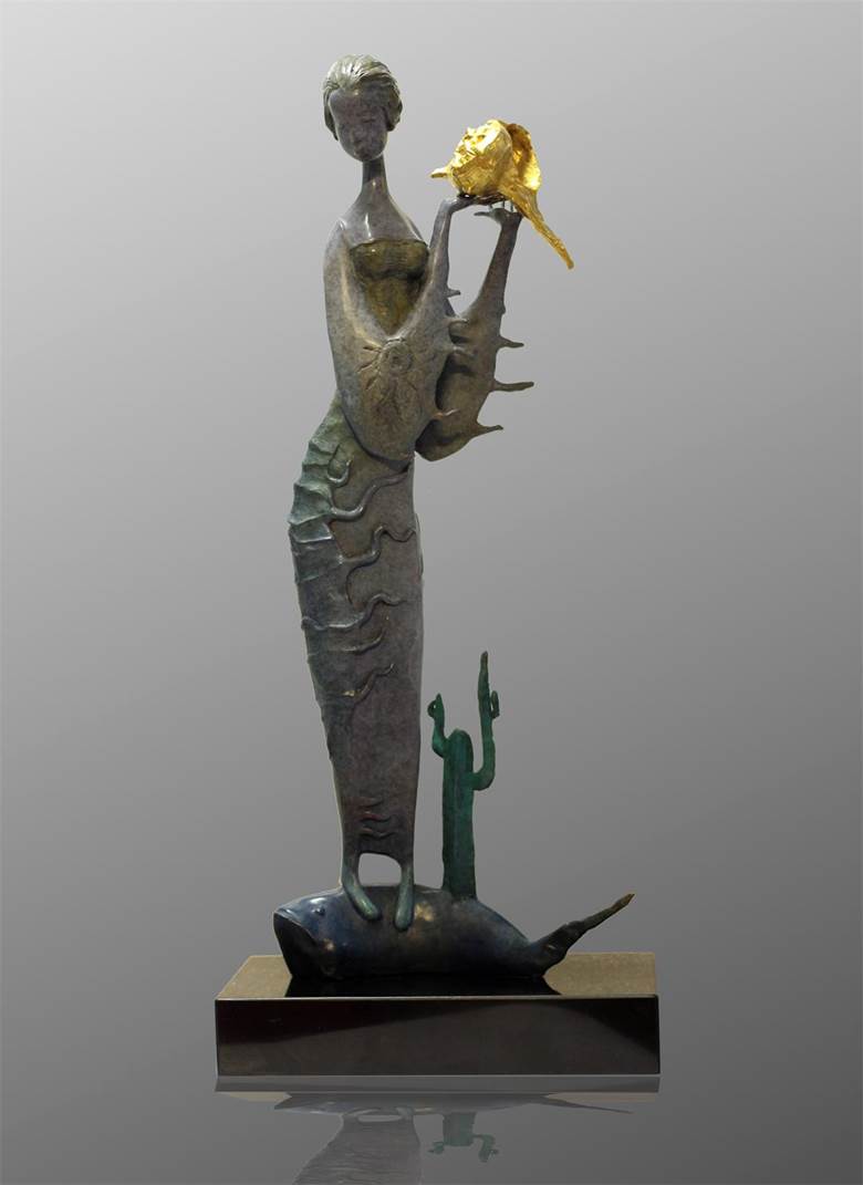 吴文才《献金贝》铸铜 22×15×66cm雕塑2019年_副本.jpg