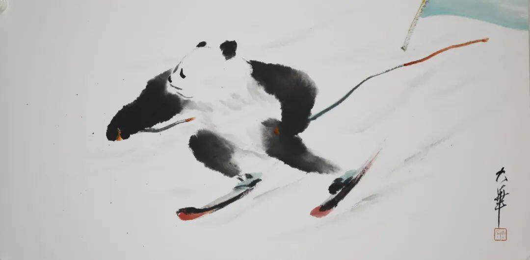 国宝熊猫为中国体育代言禅画艺术家张大华先生体育熊猫作品展览分享会