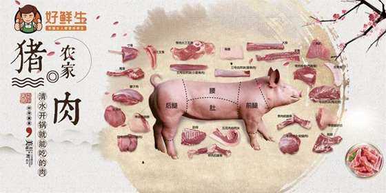 猪肉六分体分割图图片