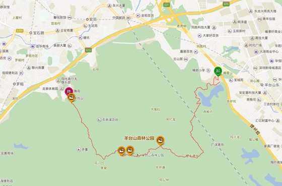 羊台山森林公园路线图片