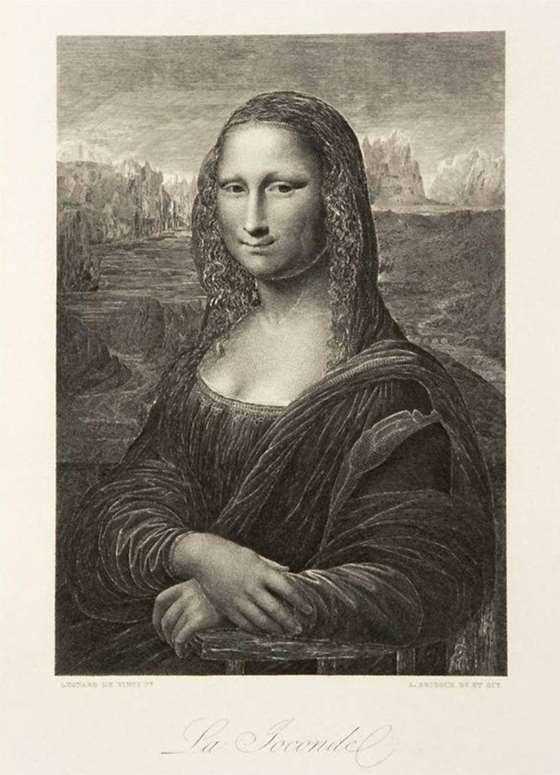 卢浮宫典藏版画 蒙娜丽莎的微笑 mona lisa 25*34 png