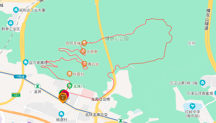 深圳塘朗山登山路线图图片