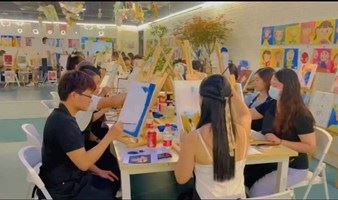 【广州11.6油画初体验】单身交友活动，零基础的我们，也完成了油画大作，有老师教，作品可带走