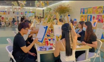【小红兔】【广州油画初体验】1.15周六下午 单身交友活动，零基础的我们，也完成了油画大作，有老师教，作品可带走