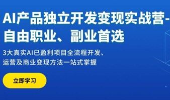 AI獨(dú)立開發(fā)變現(xiàn)實(shí)戰(zhàn)營(yíng)-自由職業(yè)副業(yè)首選