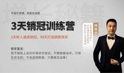 销冠实战训练营（3天直播课）
